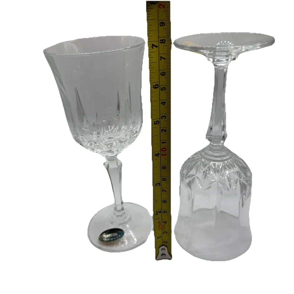 VINTAGE Set Of 2 PRINCESS WINE GOBLETS 24% LEAD CRYSTAL‎ IN ORIGINAL BOX UNUSED
